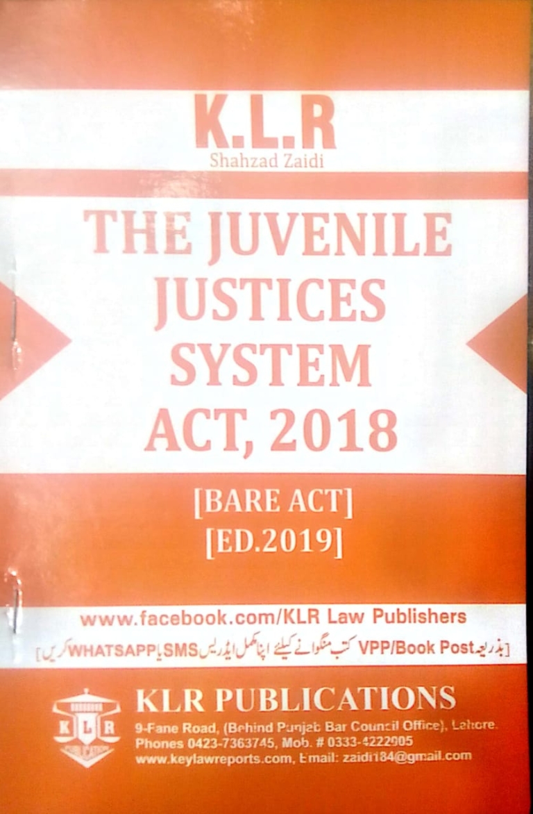 THE JUVENILE JUSTICE SYSTEM ACT, 2018 « MANZOOR LAW BOOK